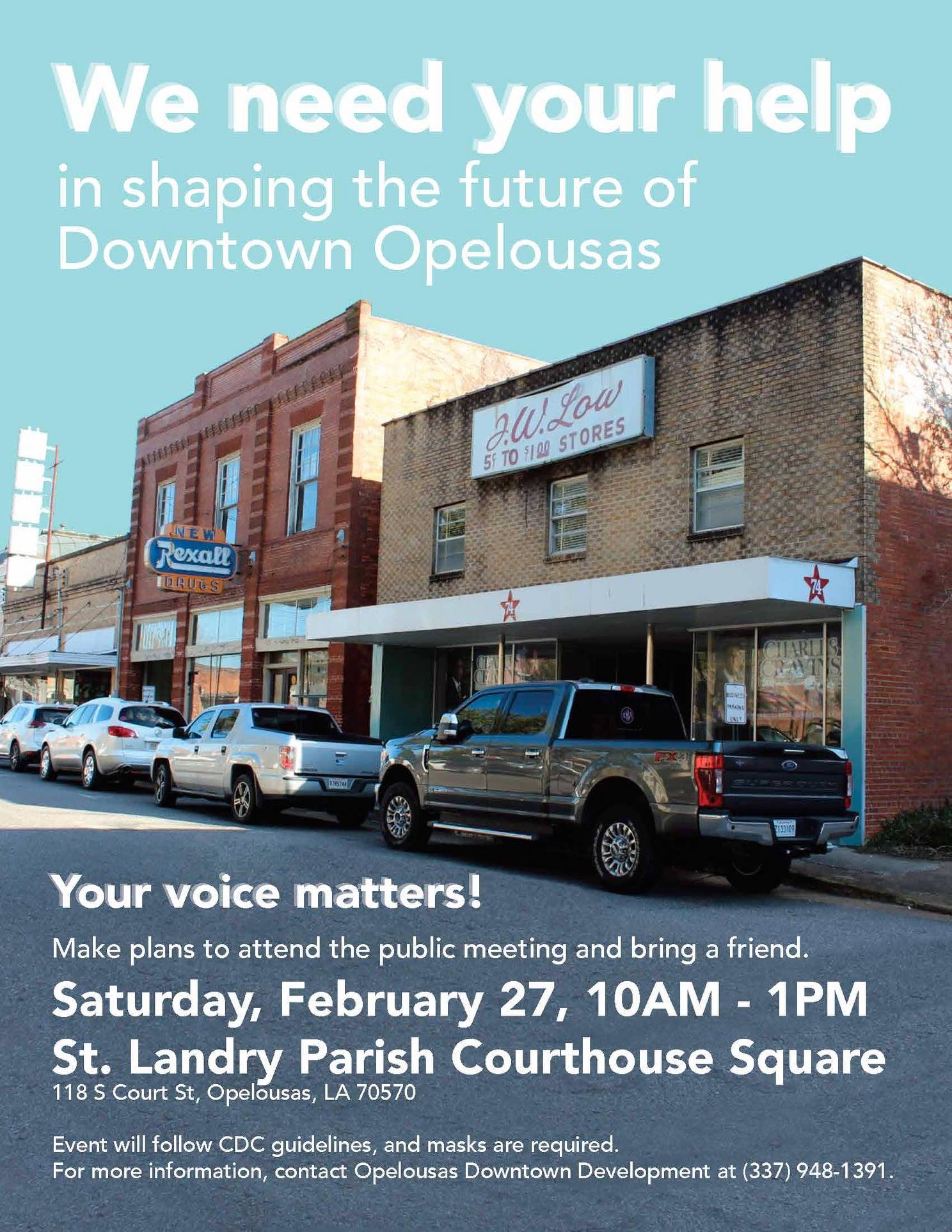 Help Develop Downtown Opelousas! Mustang Louisiana's Real Country