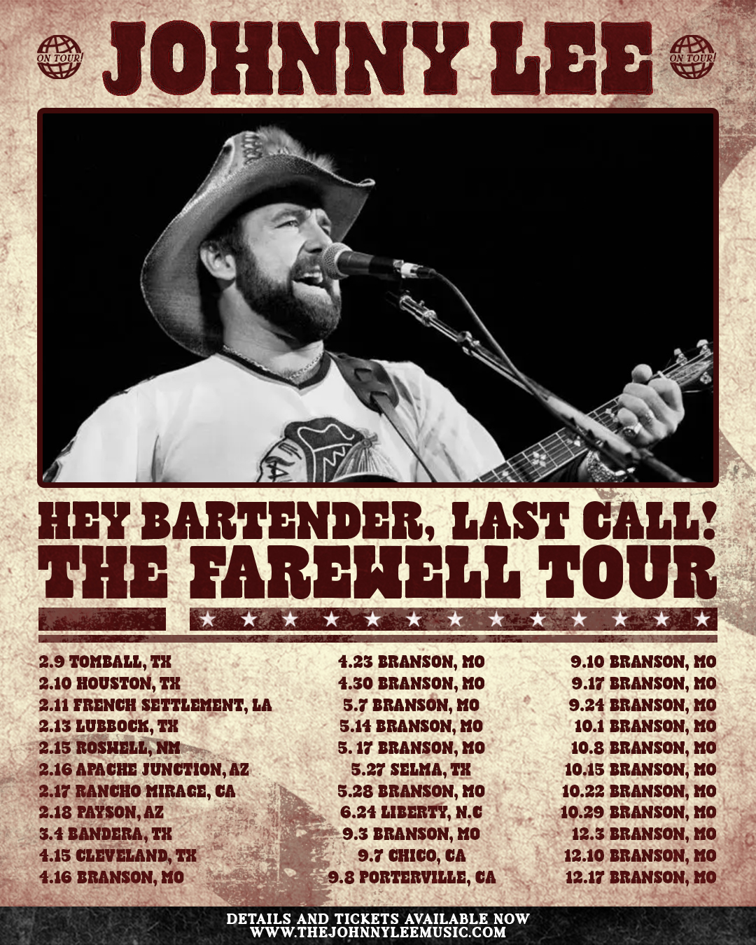 Johnny Lee: Hey Bartender, Last Call! The Farewell Tour | Mustang ...